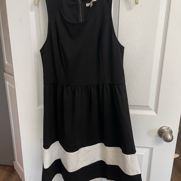 41 Hawthorne Stitch Fix A Line Shift Dress Career Color Block Black White Sz L - Picture 2 of 5